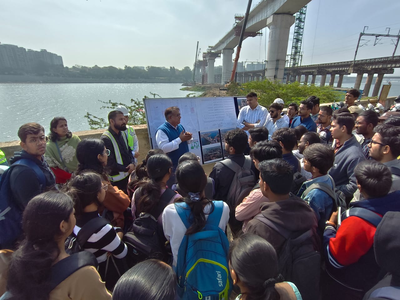 Students of Vishwakarma Government Engineering College, Ahmedabad visited Sabarmati river site